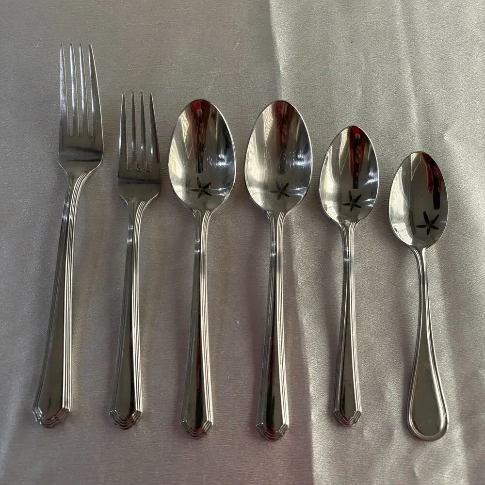 Lenox Archway Stainless 18/10 Flatware Replacement Lot - 5 Pieces Glossy Scallop
